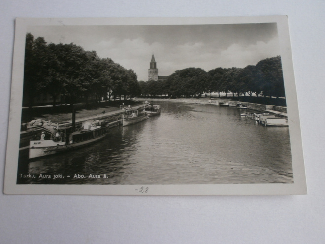 Turku, Aura joki, vanha mv kortti, p. 1928