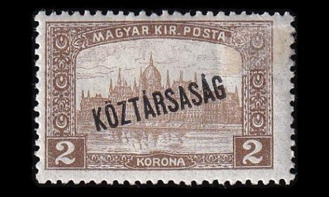 Unkari 232 * Parlamenttirakennus 2 Kr pp (1918)