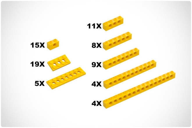 LEGO Technic: 75 x Keltainen palikka & levy