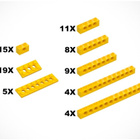 LEGO Technic: 75 x Keltainen palikka & levy - pikkukuva 1