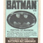 Purkkakuva BATMAN n:o 175 1989FESTIVAL OF MADNESS. - pikkukuva 2