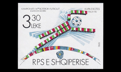 Albania 2438BL91 ** Jalkapallon MM-kisat Italia (1990)