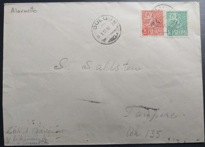 P.pysäkkileima - ALAVUOTTO / Oulu 1957