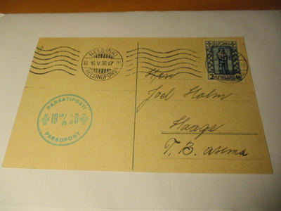 1938 Paraatipostikortti Haagaan