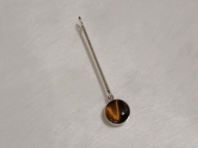 ISO Kotimainen Design Hopea tiikerinsilmä kivi riipus KI 925