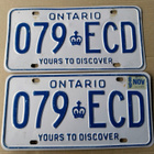 ONTARIO rekisterikilpipari 1989 verotarra - pikkukuva 1