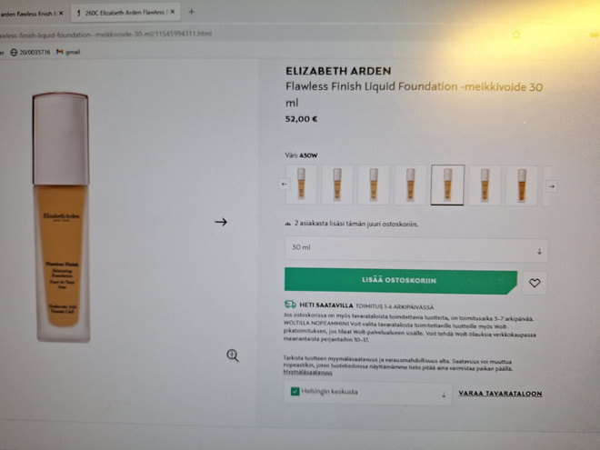ELIZABETH ARDEN FLAWLESS FINISH HYALURONIC ACID UUSI MEIKKIV