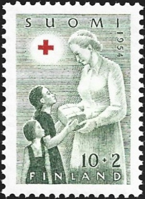 1954 Punainen Risti 10 + 2 mk **  LaPe 422