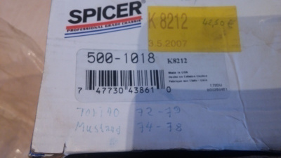 Ford Mustang, Torino 500-1018 K8212 Spicer pallonivel