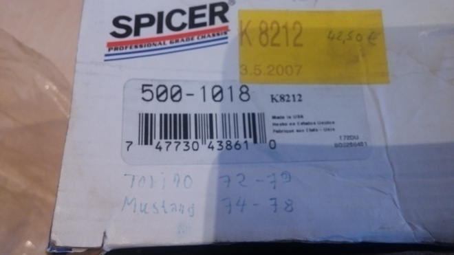 Ford Mustang, Torino 500-1018 K8212 Spicer pallonivel