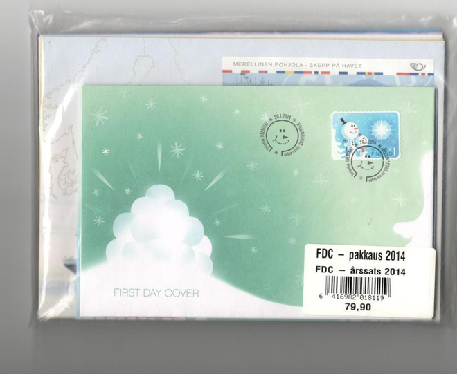v. 2014  postin avaamaton FDC-pakkaus (ovh 79,90)