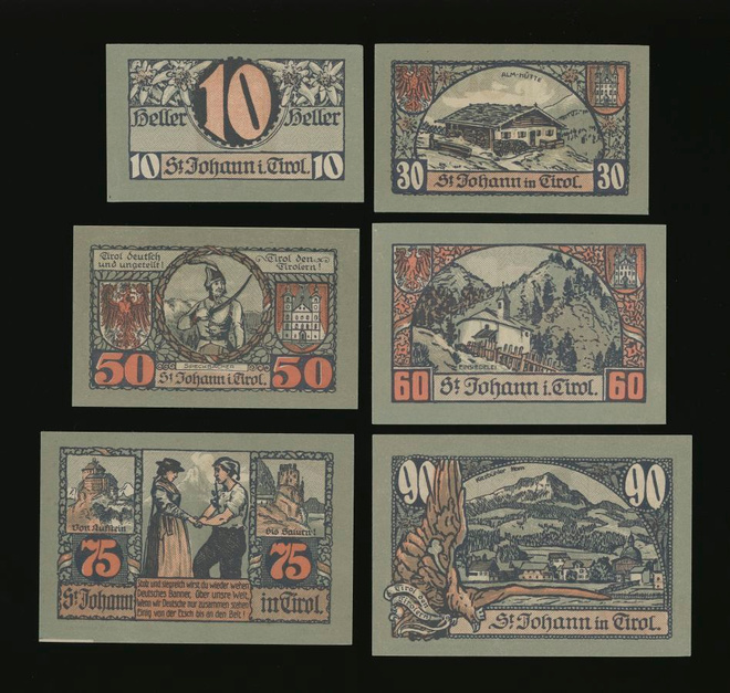 Itävalta 10, 30, 50, 60, 75, 90 Heller, St. Johann