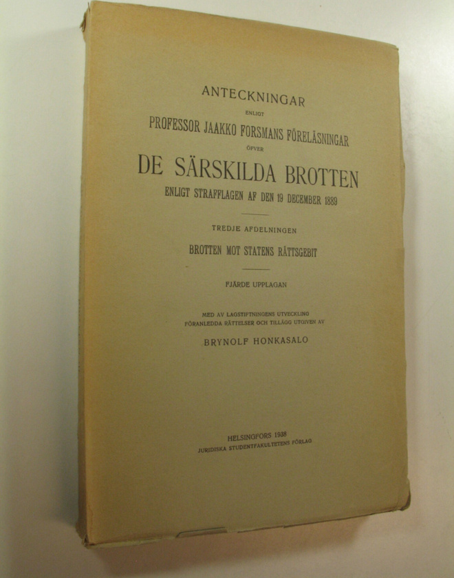 Jaakko Forsman : Anteckningar enligt professor Jaakko For...