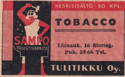 TOBACCO, Linnank. 16 Sampo, Tulitikku Oy    b605
