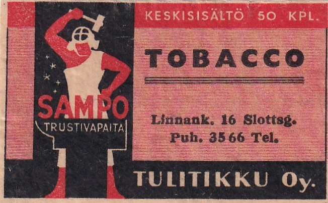 TOBACCO, Linnank. 16 Sampo, Tulitikku Oy    b605