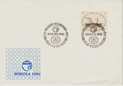 1981 NORDIA Postimerkkinäyttely-merkin FDC-kirje