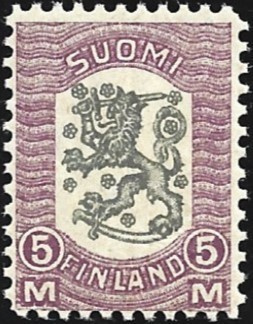 1918 Vaasan malli 5 mk violetti/musta ** LaPe 84
