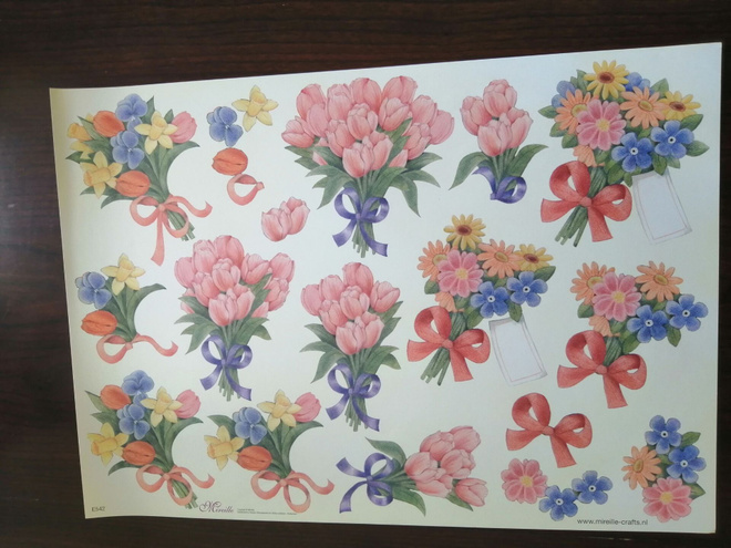 3d Korttikuva-arkki A4 kukkakimput