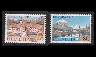 Sveitsi 1094-5 ** Europa maisemia (1977)