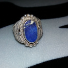 Vintage Hopea lapis lazuli kivi sormus 925 käsitöitä - pikkukuva 5