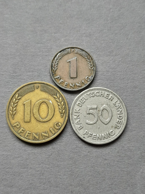 Saksa F pfennig setti 1949