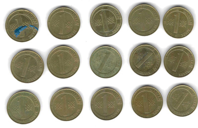 15 KPL 1 MARKAN KOLIKOITA 1993 - 98 KÄYTETTYJÄ