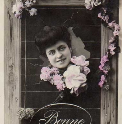 FANTASIA / Oven aukosta kurkistava tyttö. 1900-l.