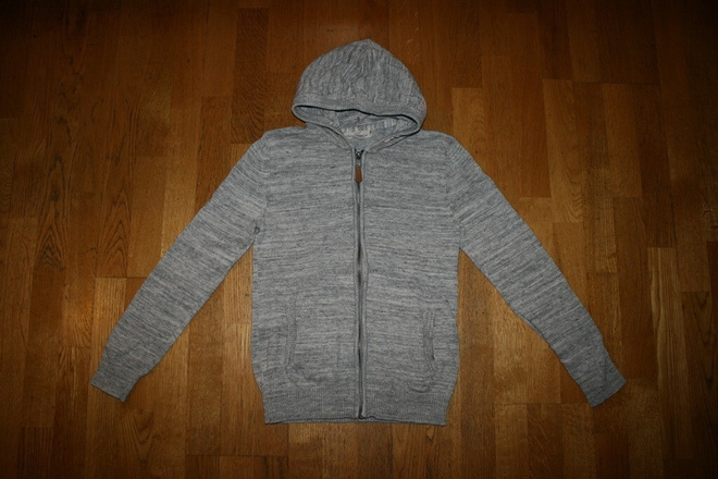 H&M L.O.G.G harmaa puuvillaneule / neuletakki 146-152