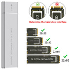 Hopeanvärinen M.2 NVMe SSD -kotelo USB 3.0 / Type C #32254 - pikkukuva 3