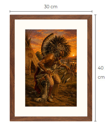 Uusi Intiaani art print kehystetty 30 cm x 40 cm