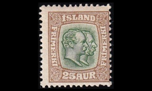 Islanti 57 * Kaksi kuningasta 25 A (1907)