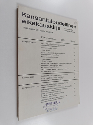 Kansantaloudellinen aikakauskirja 1971 nide 3