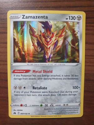 Pokemon Zamazenta 097/159 Holo rare