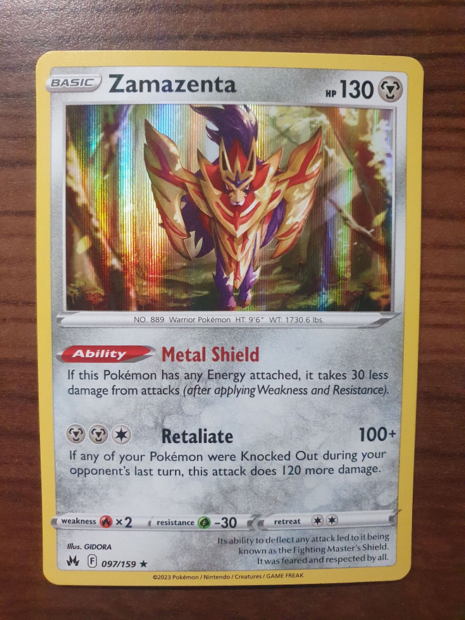 Pokemon Zamazenta 097/159 Holo rare
