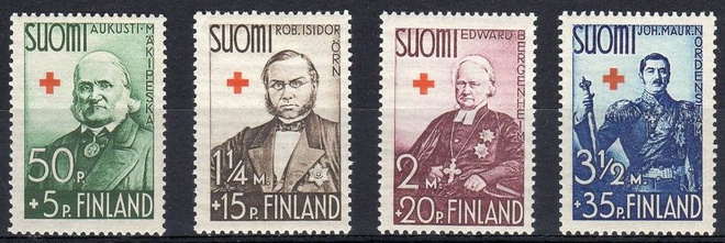 (S0604) Punainen Risti, 1938. Norma 223–226. Leimaamattomat