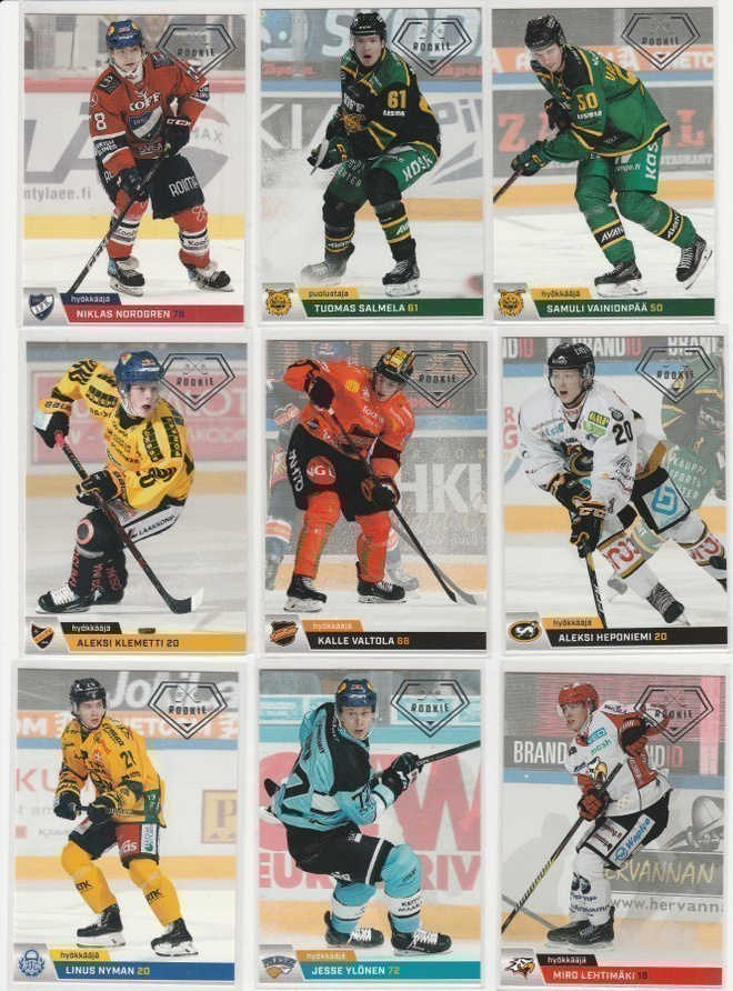 2018/19 Cardset ser 1 ja 2 RC kortit  /499 ja /999  3e kpl