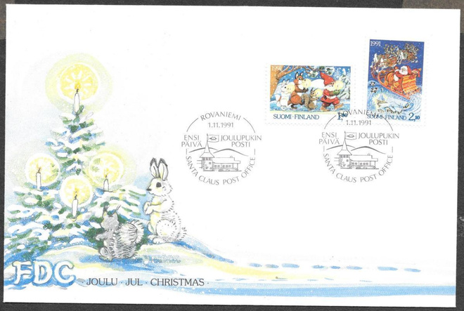 Joulu 1991 FDC (LAPE 1153-1154)