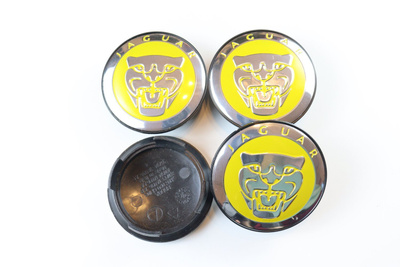 Jaguar vannekeskiöt – Kromi-keltainen – 59mm (4kpl sarja)