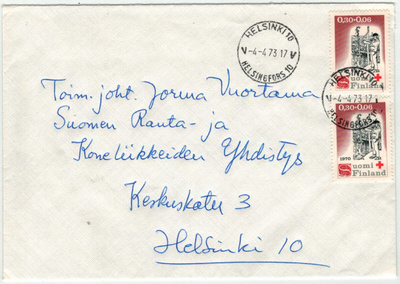 1970 PR 30p 2 kpl kirje -73