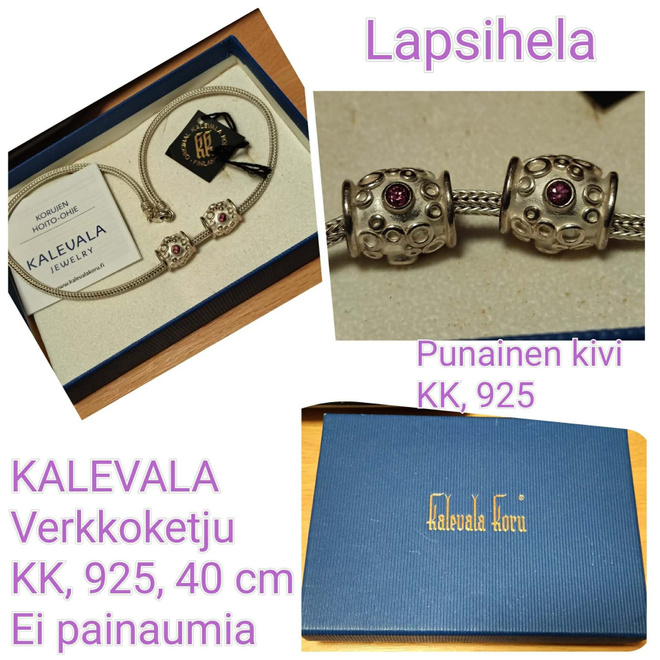KALEVALA hopeinen VERKKOKETJU ja lapsiheloja