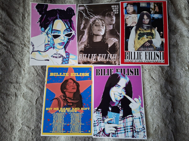 BILLIE EILISH --- julistesetti 5kpl --- 21cm x 30cm #8