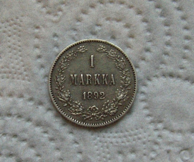 1 markka vuosi 1892 Aleksanteri III