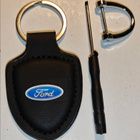 Pieni nahkainen musta Ford avaimenperä #31725 - pikkukuva 1