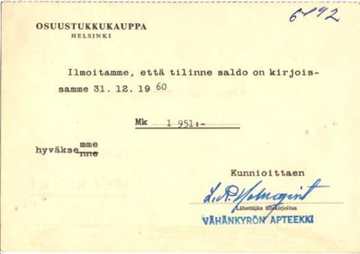 VÄHÄKYRÖN APTEEKKI