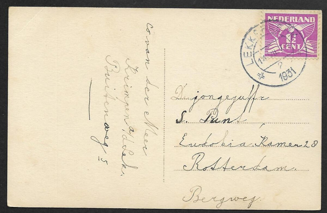 Hollanti - kyyhkynen ( Mic 173A) Lekkerkerk 14.7.1931
