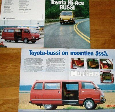 1982 Toyota Hi-Ace Bussi esite - KUIN UUSI - Korpivaara