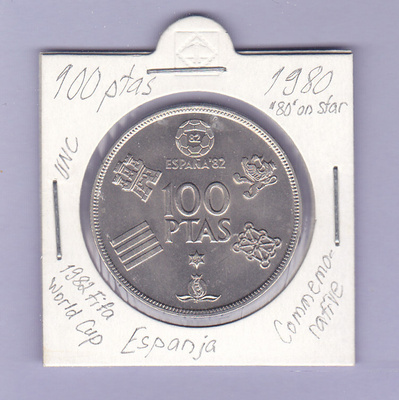 Espanja 100 Pesetas v.1980 UNC KM#820 (Fifa MM 1982)