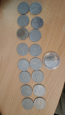 17 kpl nikkeli markkoja
