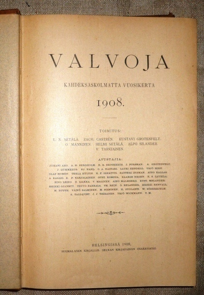 Valvoja  Vuosikerta 1908