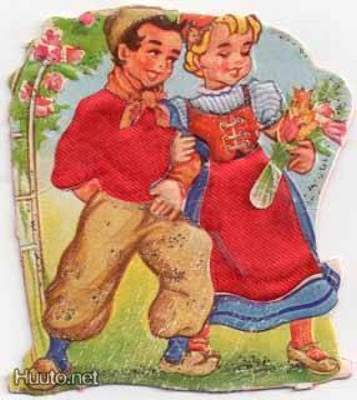 WS 508 / Tumma poika ja vaalea tyttö. KANGASKIILTOKUVA!